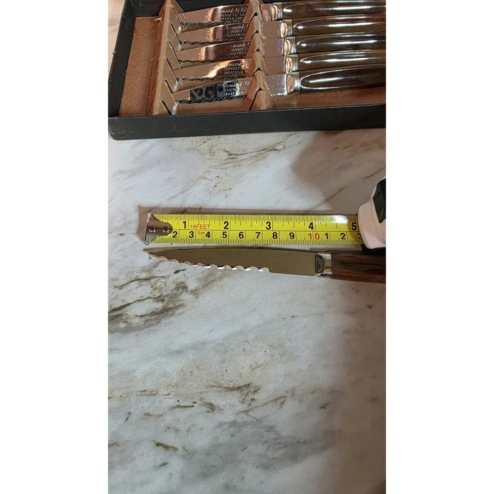 2 Sets Of 6 Warwick Stainless Sheffield English Blades Brown & Cream. 12 Total